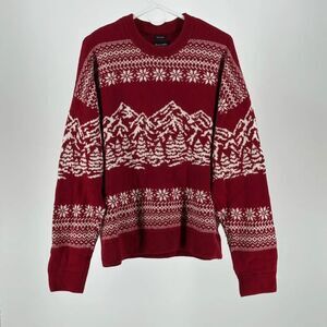 Abercrombie & Fitch Oversized Winter Landscape Crewneck Sweater Size XL